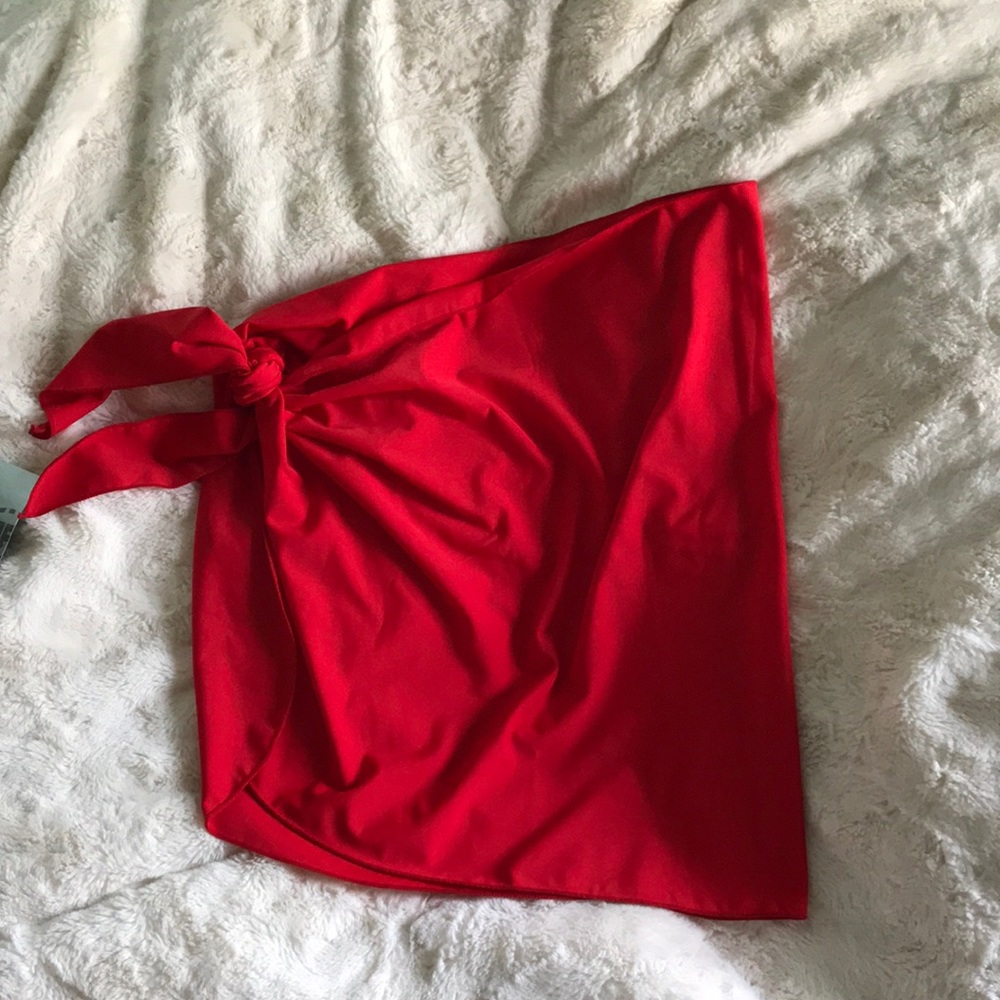 Red Sarong Wrap Skirt